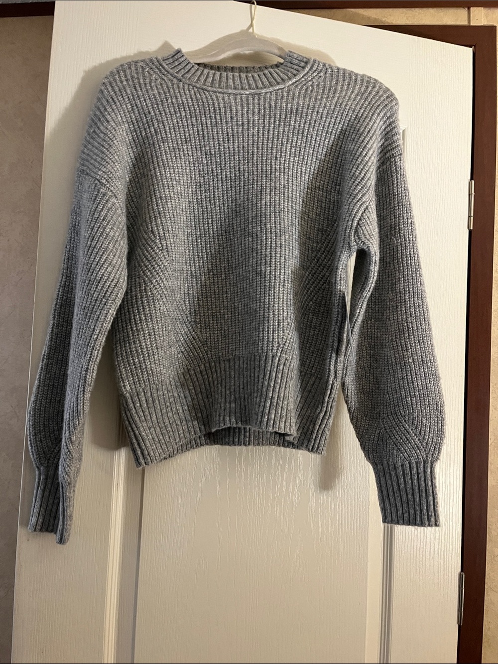 Time and Tru Gray Ribbed Crewneck Sweater